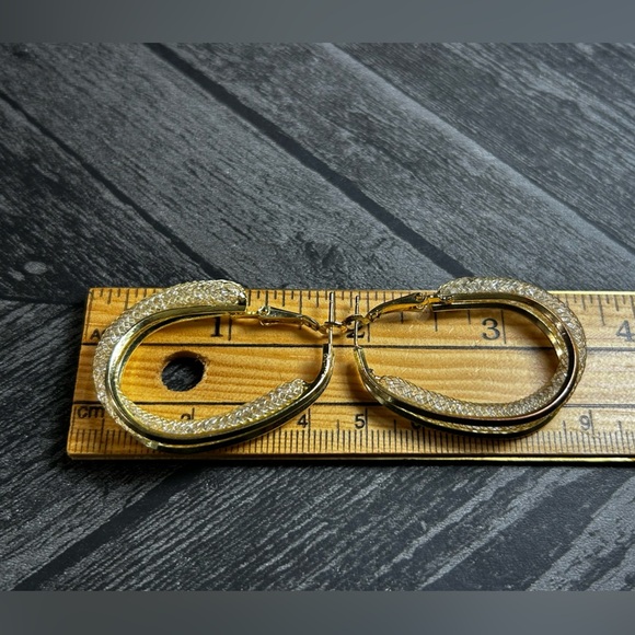 💛 Elegant 925 Gold Plated Mesh Hoop Earrings - Picture 12 of 12